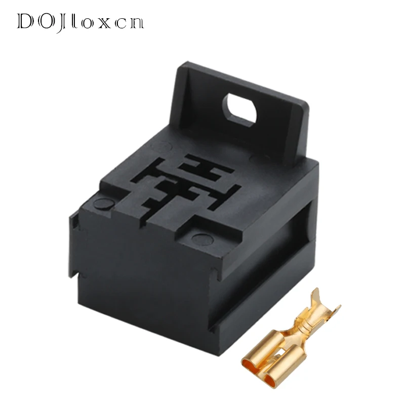 1/5/10/Sets 5 Pin Poles Automotive Relay Base Holder Socket With Mounting Bracket For Relays 3334485008 DJJ7054Y-6.3-21