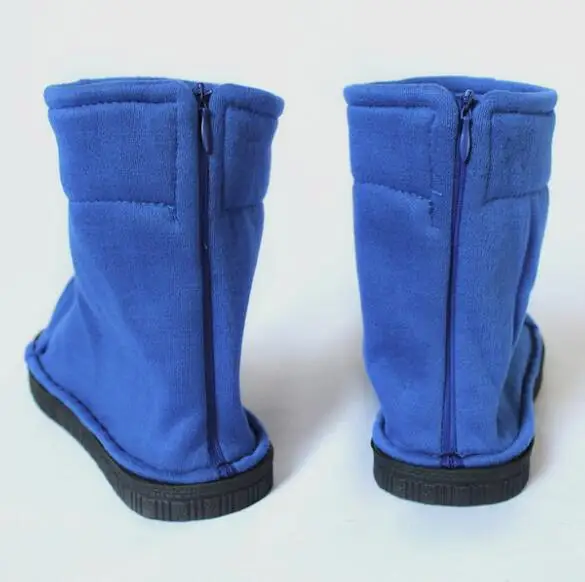 Chaussures de Cosplay en Coton Souple Noir et Bleu, Sandales Bottes, Accessoires de Costume