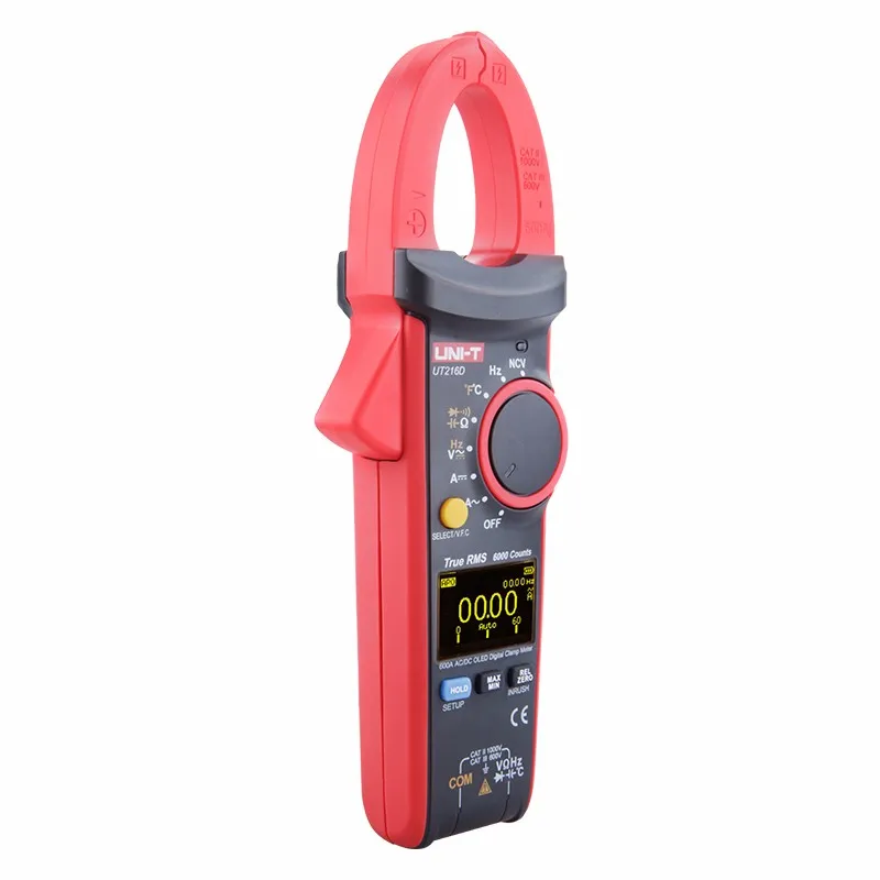 UNI-T UT216C/UT216D Digital Current Clamp True RMS 600A Digital   Clamp Meter NCV/VFC Frequency Capacitance Temperature Tester