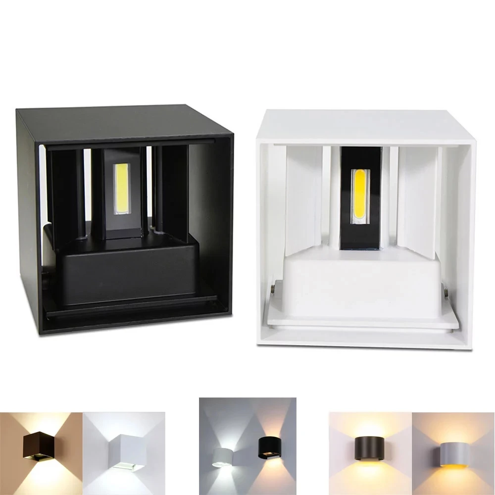 6W/12W LED Wall Light Outdoor Waterproof IP65 Porch Garden Wall Lamp & Indoor Bedroom Bedside Decoration Lighting Lamp Aluminum