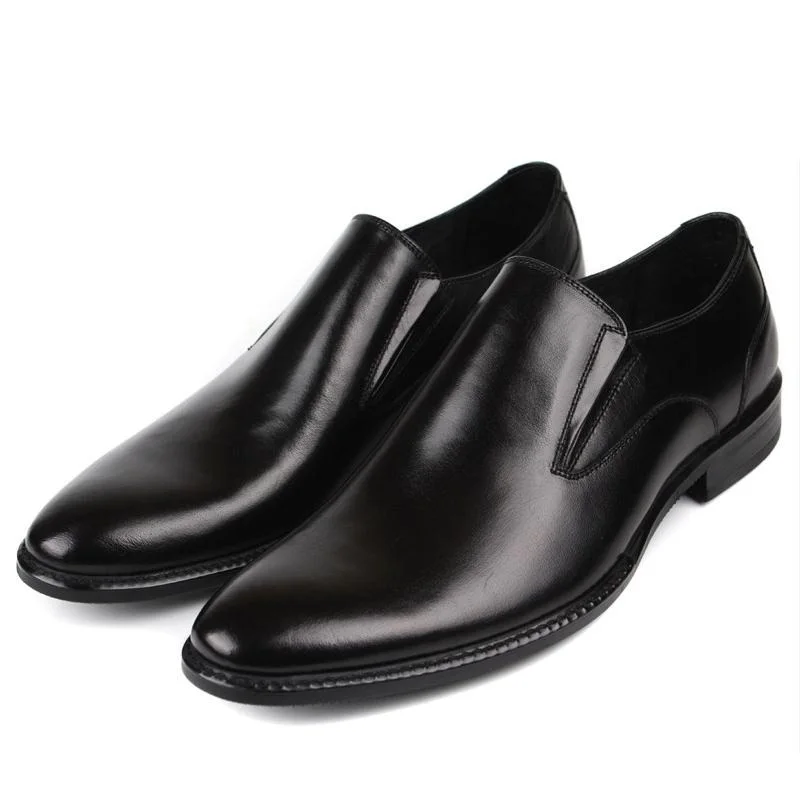 

Simple Elegant Genuine Leather Wedding Dress Shoes Men Loafers Business Casual Shoes Black Brown Coffee Daily Office Work Shoes