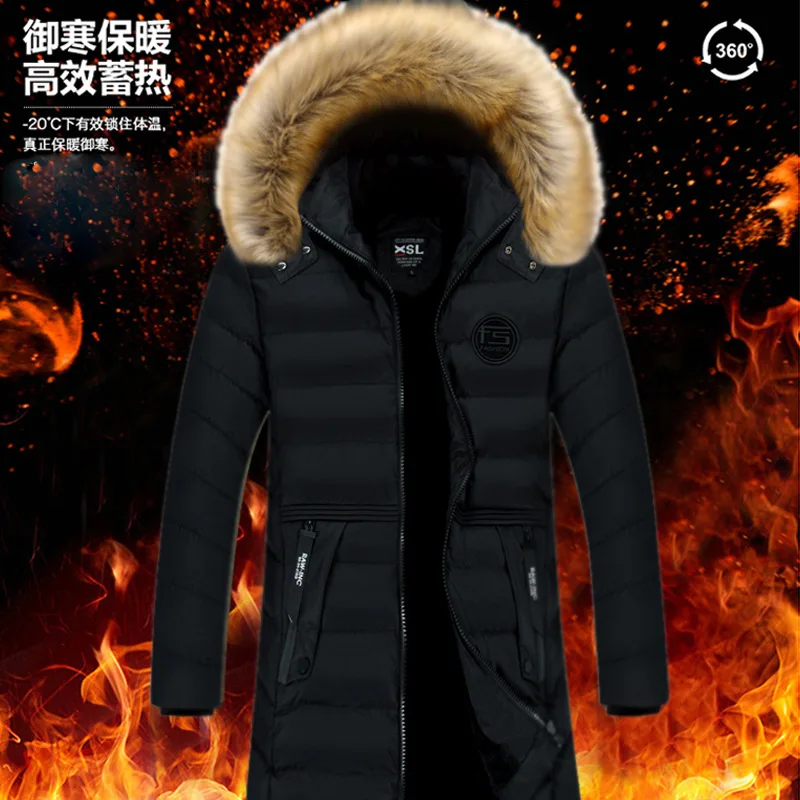 European And American-Style Winter padded Clothes Young MEN'S Mid-length Plus Velvet Thick Cotton-padded Clothes Cotton