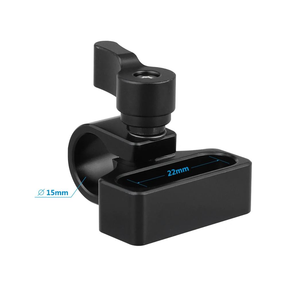 CAMVATE adaptor penjepit batang tunggal 15mm, standar dengan alur pemasangan 1/4 "-20 untuk Monitor, lampu Video, kilat, pemasangan mikrofon