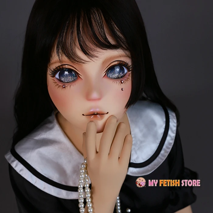 (S13)HIDOLLS Handmade Female Girl Resin Half Head Cosplay Japanese Role Play BJD Kigurumi Mask Crossdresser Doll Mask