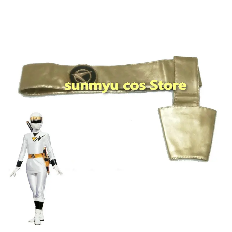 

Ninja Sentai Kakuranger Golden Belt with PVC Buckle Holster Cosplay Costume Custom Size Customize Halloween