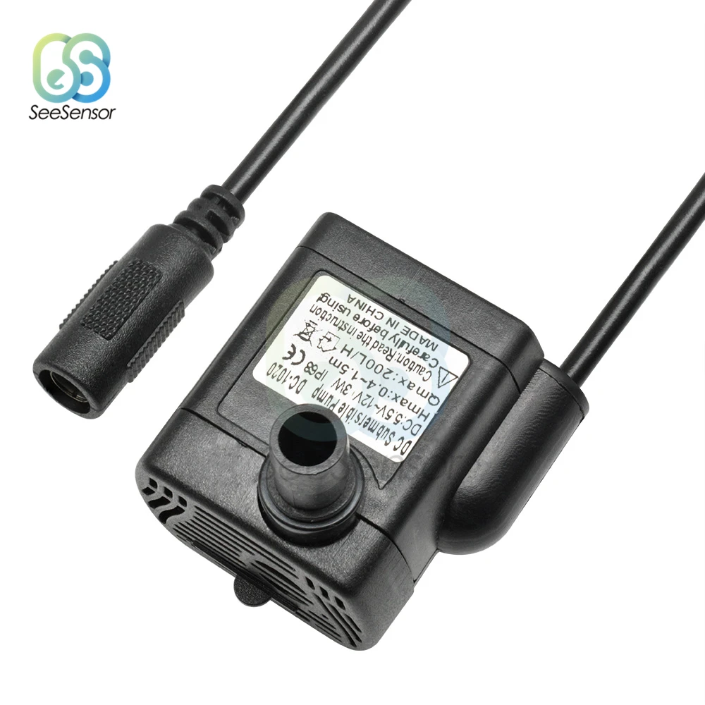 Ultra Quiet DC 5V 12V 200L/H 3W Submersible Water Pump Solar Brushless Motor Submersible Pool Water Pump For Aquarium Fountain
