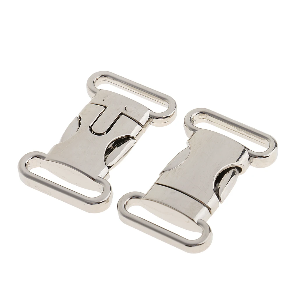 2pcs Stainless Steel Side Release Buckle for Paracord Bracelet Dog Collar Bag Clasp Durable Stainless Steel Material