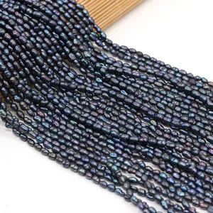 Baik 100% Alami Mutiara Air Tawar Manik-manik Beras Bentuk Manik-manik Longgar Hitam Membuat Perhiasan Kalung Gelang Aksesoris Wanita Hadiah 10 mutiara air tawar dengan penjualan terbaik - №