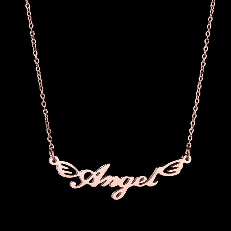 

Personalized Name Necklace Butterfly Stainless Steel Customized Pendant Chain Lover For Women Creative Gift Jewelry