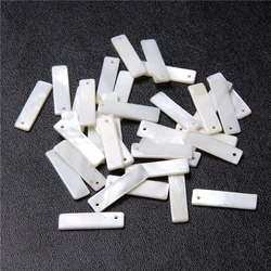 Natural Rectangle Shape Mother of Pearl Shell Beads Geometric White Shell Charms Beads for Jewelry Making Necklace DIY Earrings