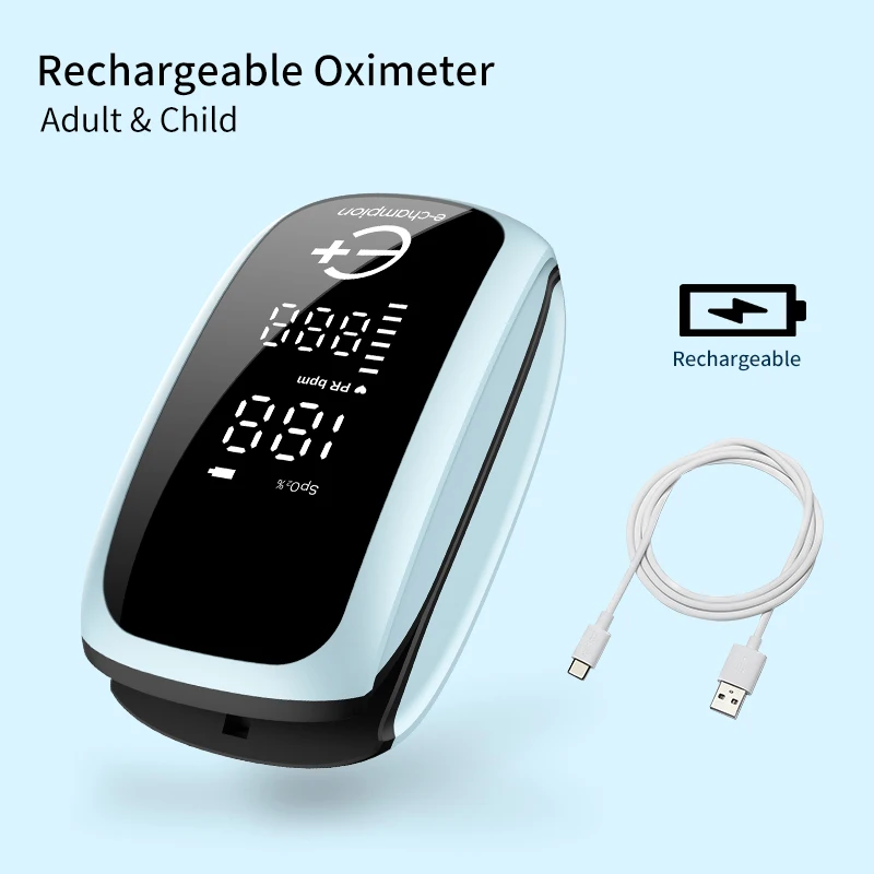 

Rechargeable Medical Pulse Oximeter on the Finger Oximetro De Dedo for Child and Adults Blood Oxygen Meter Heart Rate Monitor