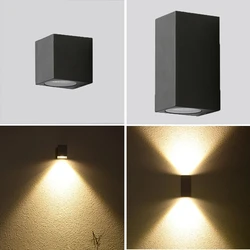 LED Wall Light Outdoor Waterproof IP65 COB LED Porch Lights Modern Home Decor Up Down Aluminum Wall Lamp for Yard Corridor light