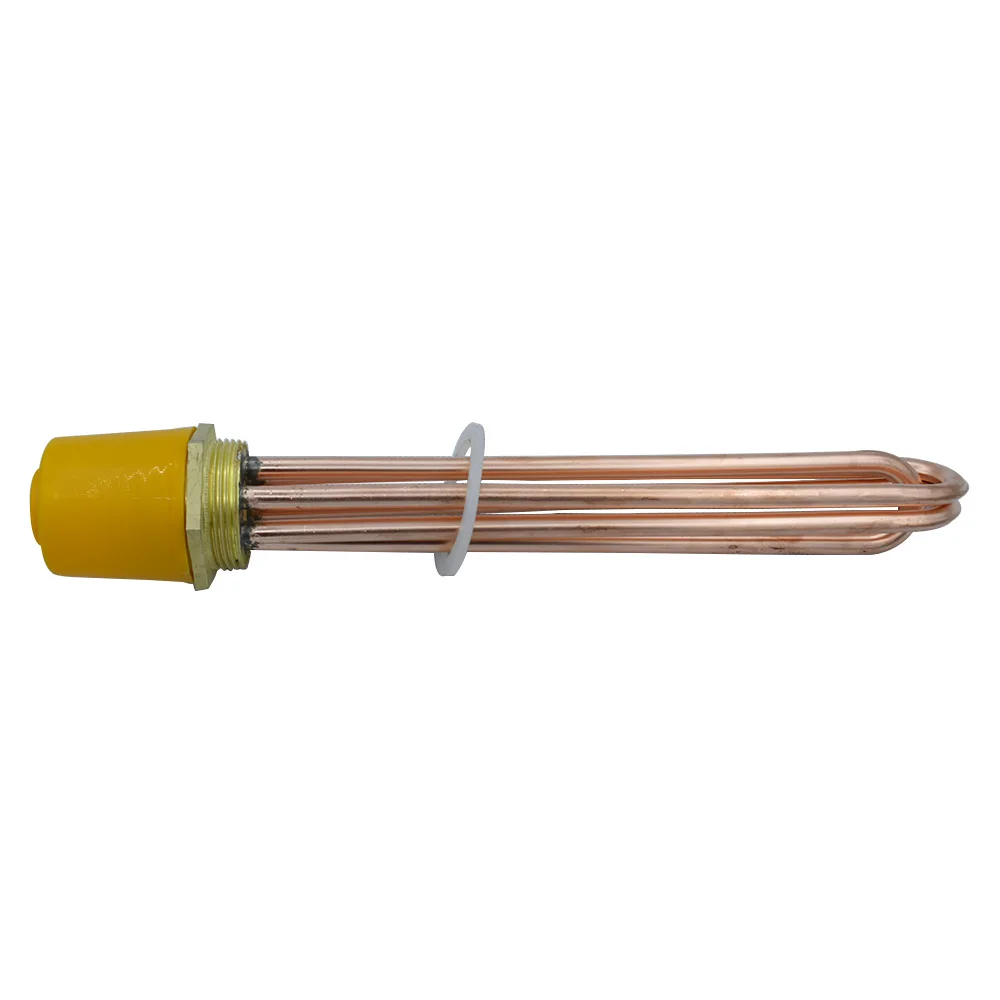 DN40 Red Copper Electric Water Boiler Heating Element 220V/380V 6KW/9KW/12KW 47mm Thraed Water Tube Heater