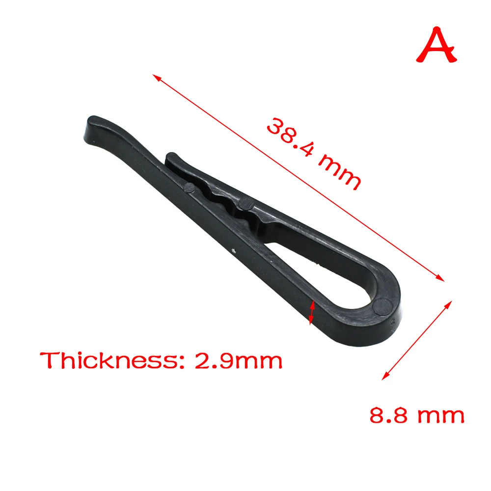 50pcs 49.5mm 38mm 30mm Plastic Clip With Teeth For Dress Shirt Garment Packaging Black