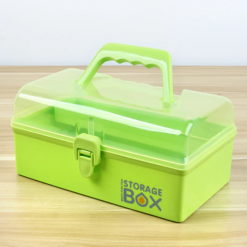 

Children Toys Box Kids Stationery Snacks Blocks Accessories Storage Box Portable Double Layer Household Medicine Box BPA Free