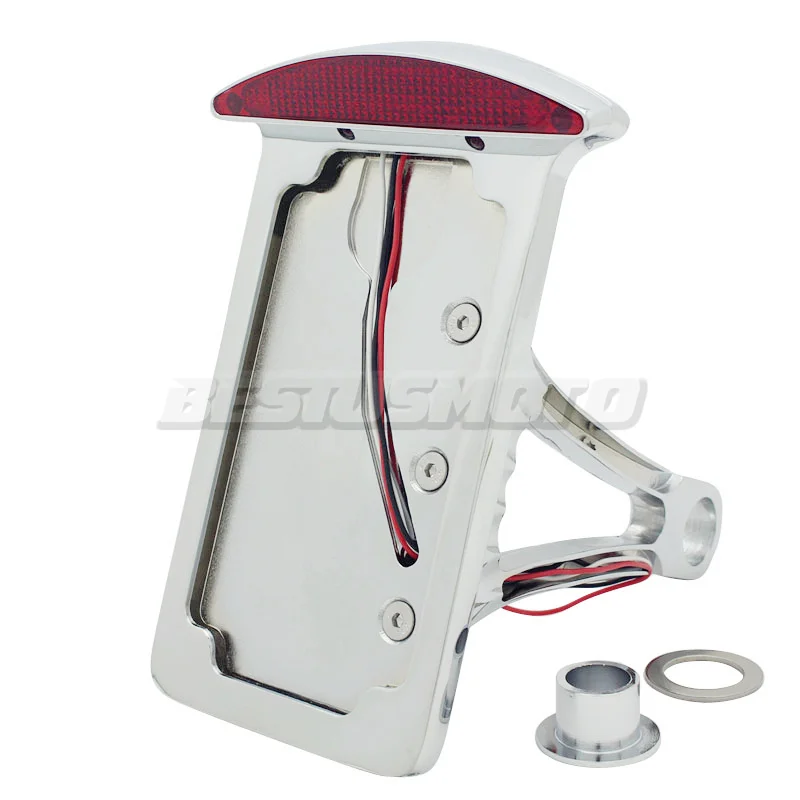 Universal Motorcycle Brake Tail light Side Mount License Plate Bracket Holder For Harley Sportster Chopper Bobber Softail