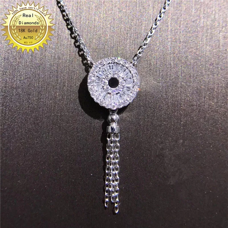 

100% 18K white gold natural diamond necklace all use 0.28ct diamond and have certificate HM02