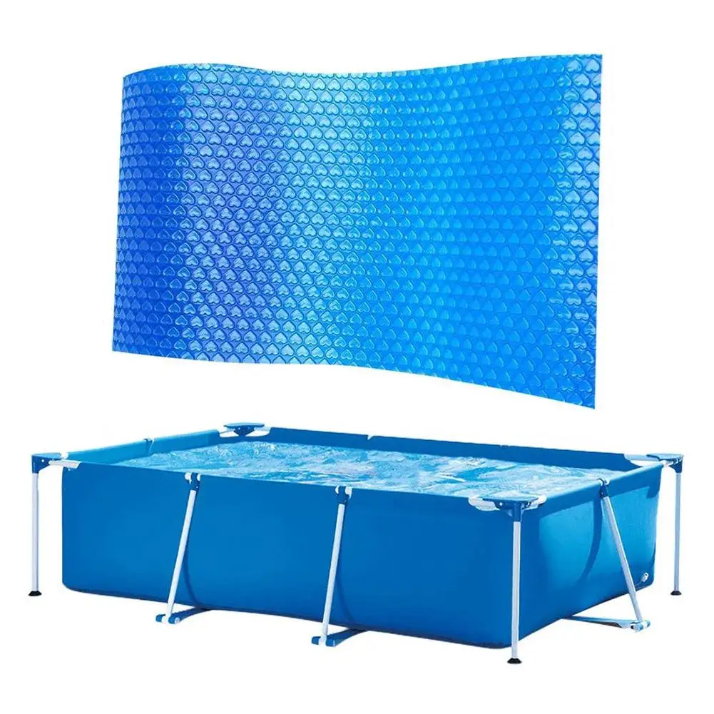 Lona Solar Rectangular para Piscina, cubierta de protección, película de aislamiento térmico, accesorios para interior y exterior