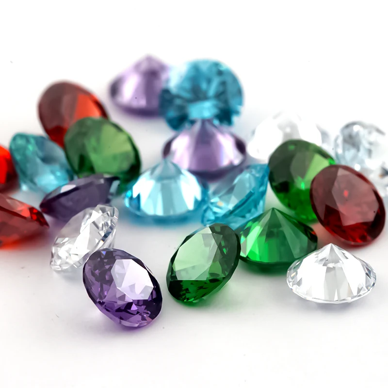 1~12mm 5A Runde Lose Zirkonia-Steine Weiß Granat Amethyst Grün Meerblau Mix 5 Farben CZ Edelsteine für Schmuckherstellung – Detail 20