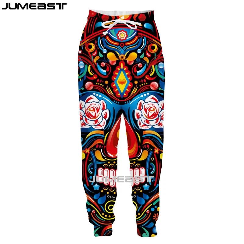 Jumeast Men Women 3D Printed Dia De Muertos Oversized Streetwear  Casual Long Pants Sweatpants Fashion Spring Autumn Trousers