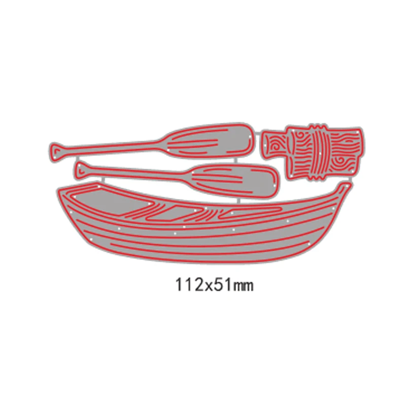 Łódź wiosłowa z wykrojnikami do kart Wykrojniki do scrapbookingu Łódź wiosłowa z wiosłem metalowe wykrojniki nowy 2019