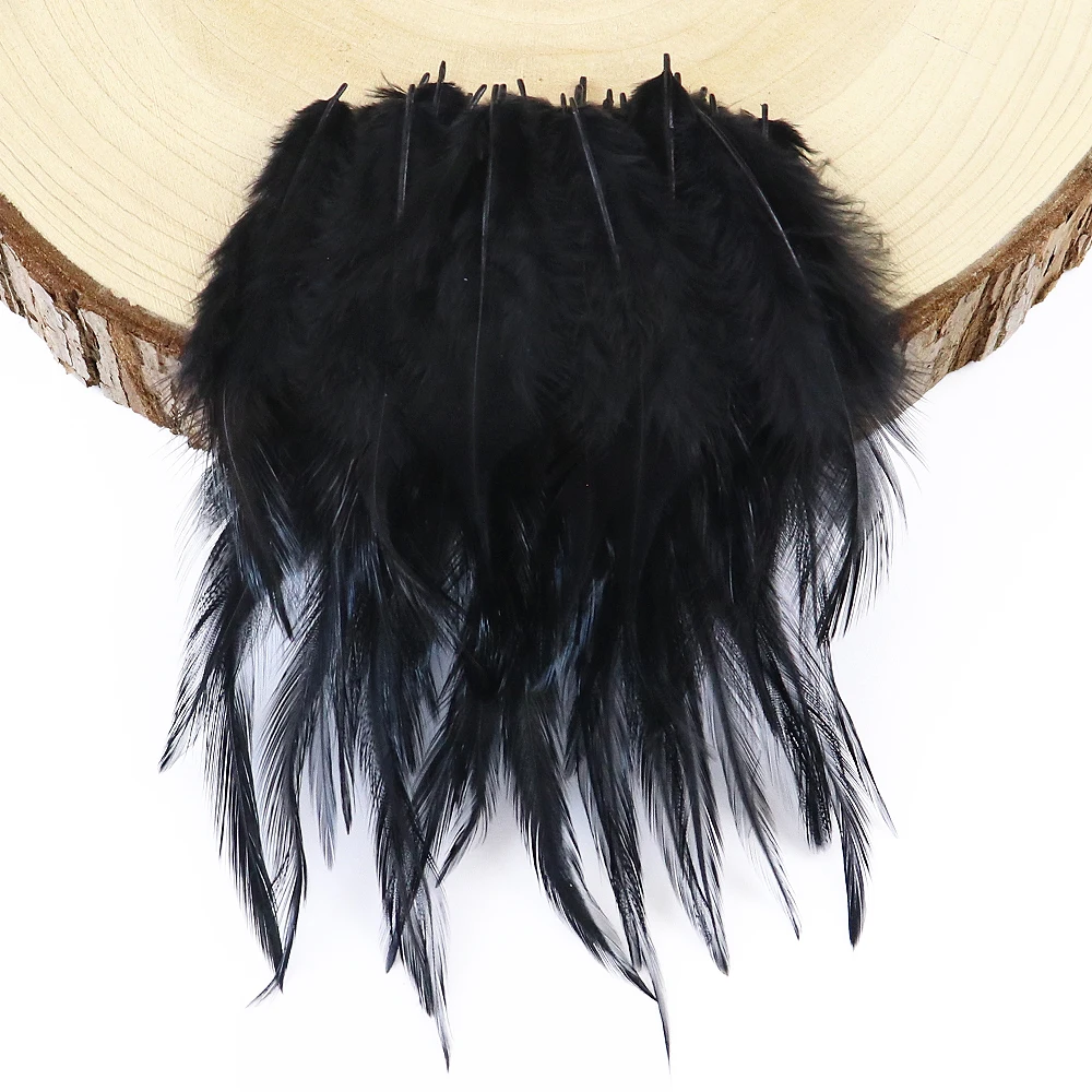 3-5 Inches Black Natural Chicken Feathers For Jewelry Making Crafts Decoration Handicrafts Carnival Accessories Wholesale 200PCS