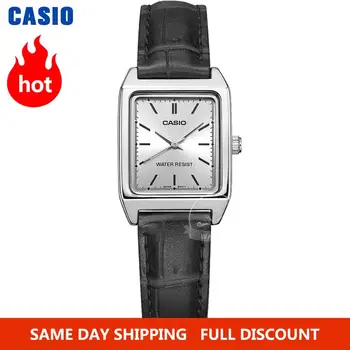 Zegarek Casio Watch kobiety luksusowej marki analogowe skóry kwadratowych wybierania kobiet zegarek na rękę dla kobiet kwarcowe zegar Relogio Mulher LTP-V007