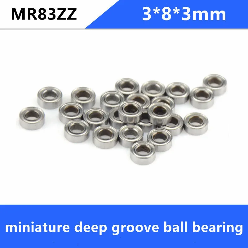 50pcs/100pcs/500pcs  MR83ZZ MR83Z MR83 3x8x3mm miniature bearings deep groove ball bearing MR83-2Z 3*8*3mm