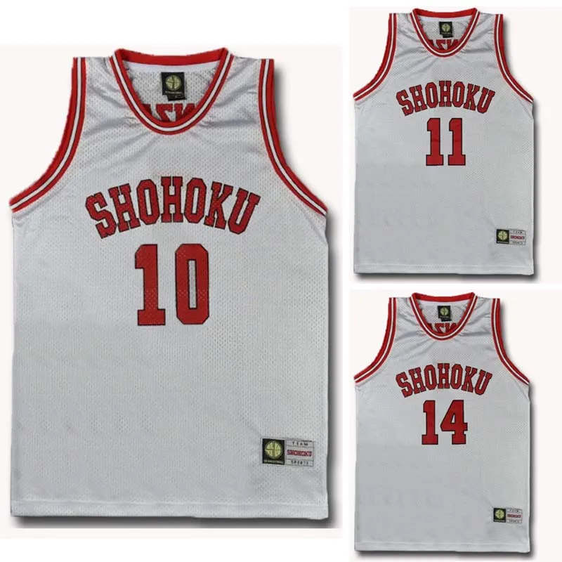 Shohoku School Basketball Team White 1-15 Anime Cosplay Costume Sakuragi Hanamichi Mitsui Slam Dunk Jersey Sports Wear Uniform