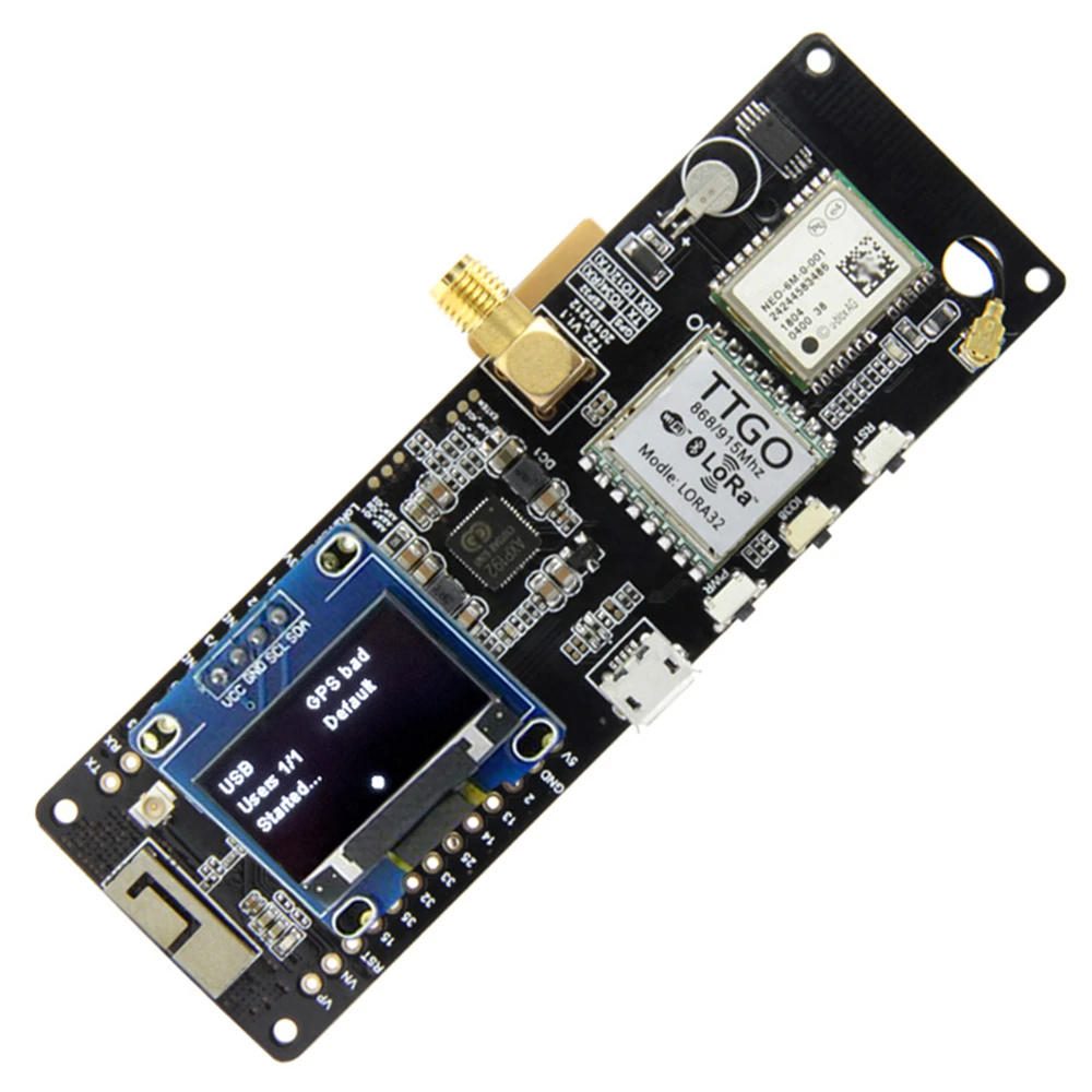 Imagem -03 - Lilygo®ttgo Meshtastic T-beam V1.1 Esp32 433 868 915 923mhz Wifi Ble Lora Esp32 Gps Neo6m Sma 18650 Suporte de Bateria com Oled