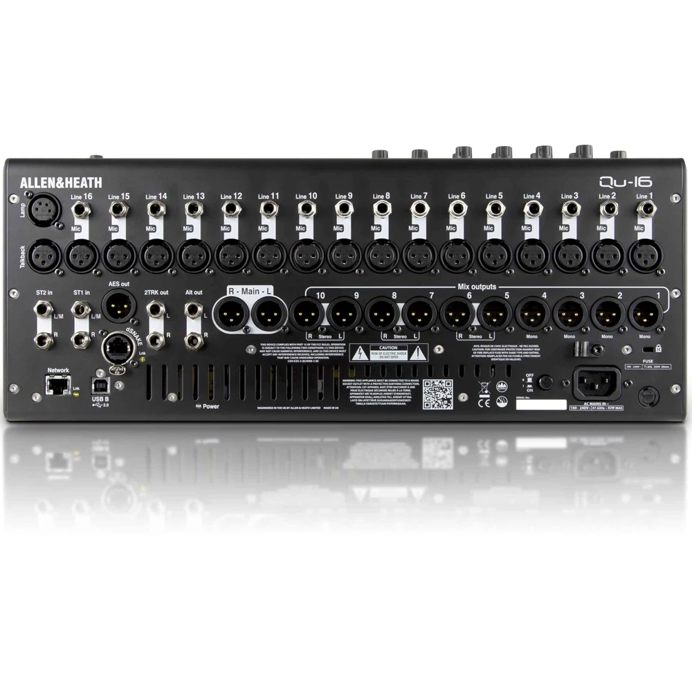 Allen & Heath Qu-16 16 Channels Digital Audio Mixer Chrome Edition Professional DJ Mixing Console For Audio System