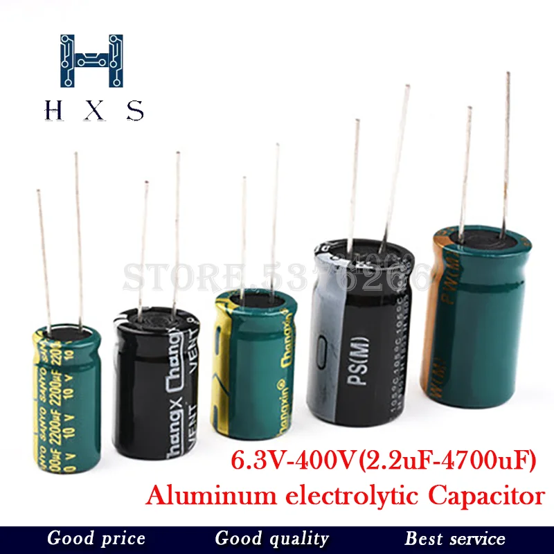 High Frequency Low ESR Aluminum Capacitor 20% 10V 16V 25V 35V 50V 400V 100UF 220UF 330UF 470UF 680UF 1000UF 1500UF 2200UF 3300UF