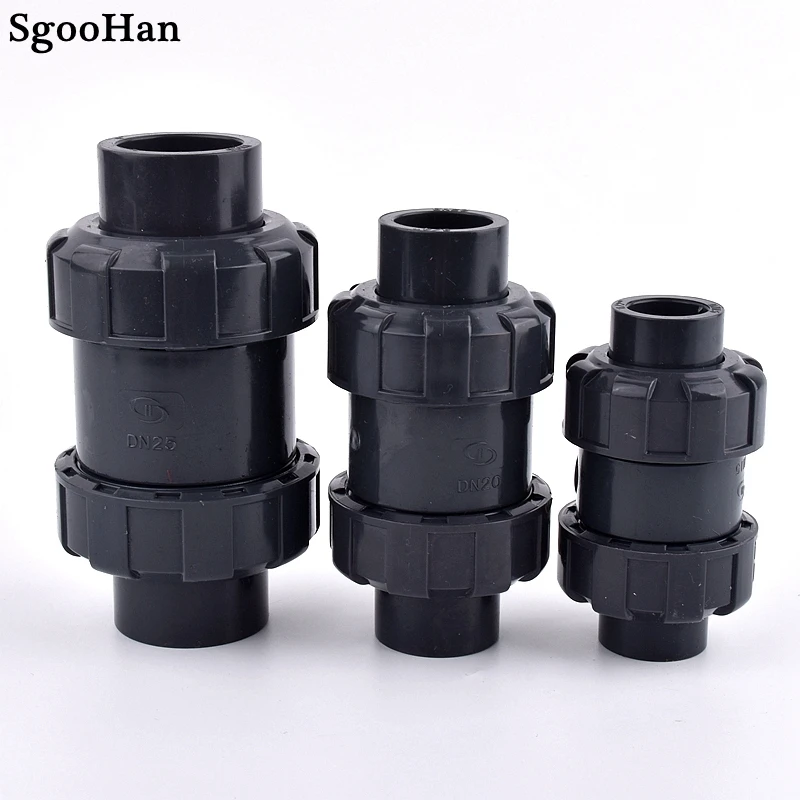 1pc I.D 20~90mm UPVC Pipe Non-Return Ball Valve Plastic One-Way Check Valve Vertical lie General Water Pipe Union Valve