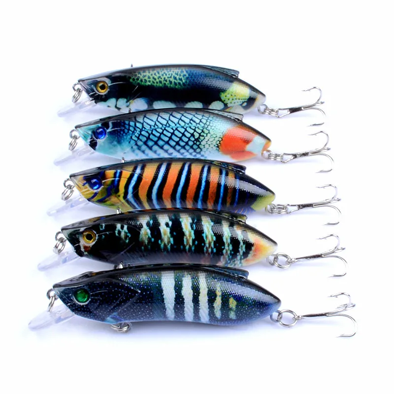 1 sztuk jakości błystka 8cm/14.5g sztuczne tworzywo sztuczne twarda przynęta 3D oczy z zestaw haczyków Wobblers przynęty nurkowanie 0.6m-1.5m — zdjęcie 2