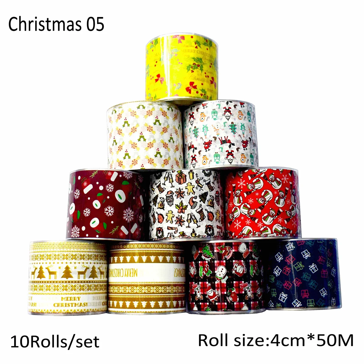 

Christmas Nail Art Foils Transfer Stickers Winter Foil Santa Snowflake Xmas Tree Snowman Elk Wraps Decals 10 Rolls for Nails DIY