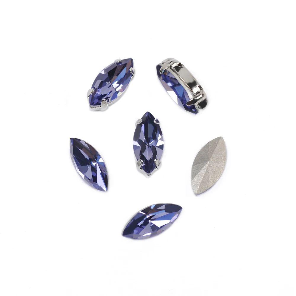 Jewellry Sew On Stones Jewelry Decoration sticke Tanzanite Frame Rhinestone Stones Strass Glass rhinestones for clothing