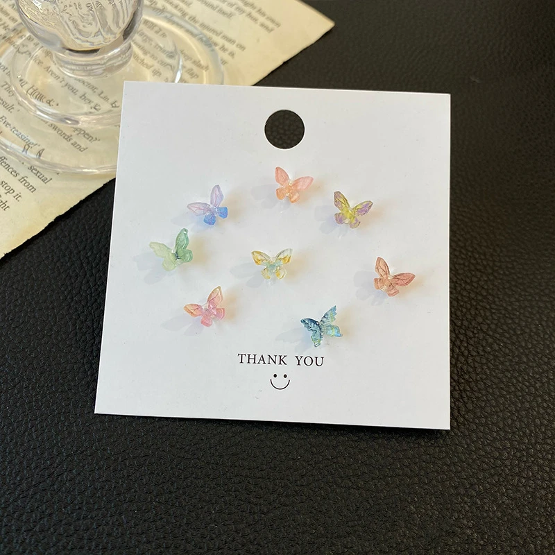 Simple Colorful Fairy Stereo Butterfly Stud Earrings For Women Mini Cute Hypoallergenic Butterflies Earring Party Jewerly A954