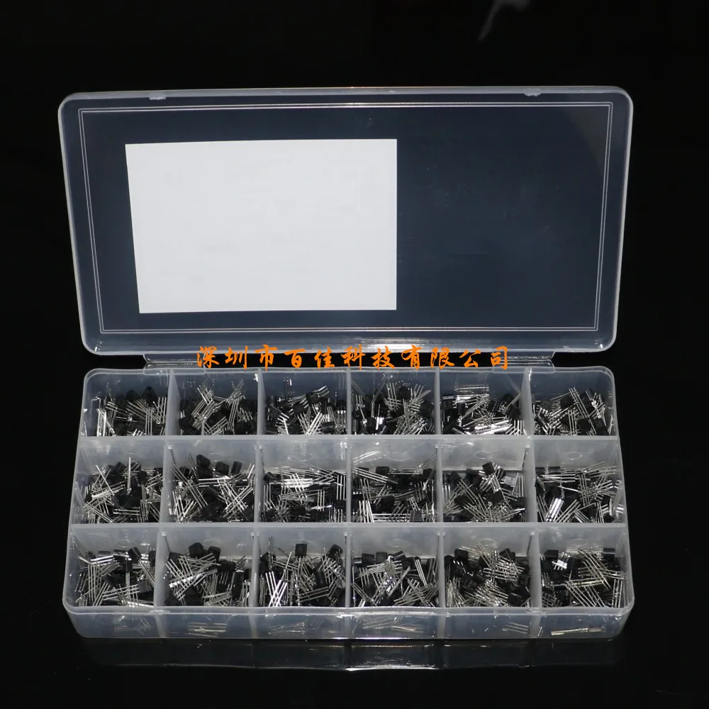 900pcs 18 specifications × 50pcs triode transistor set component box A1015-2N5551