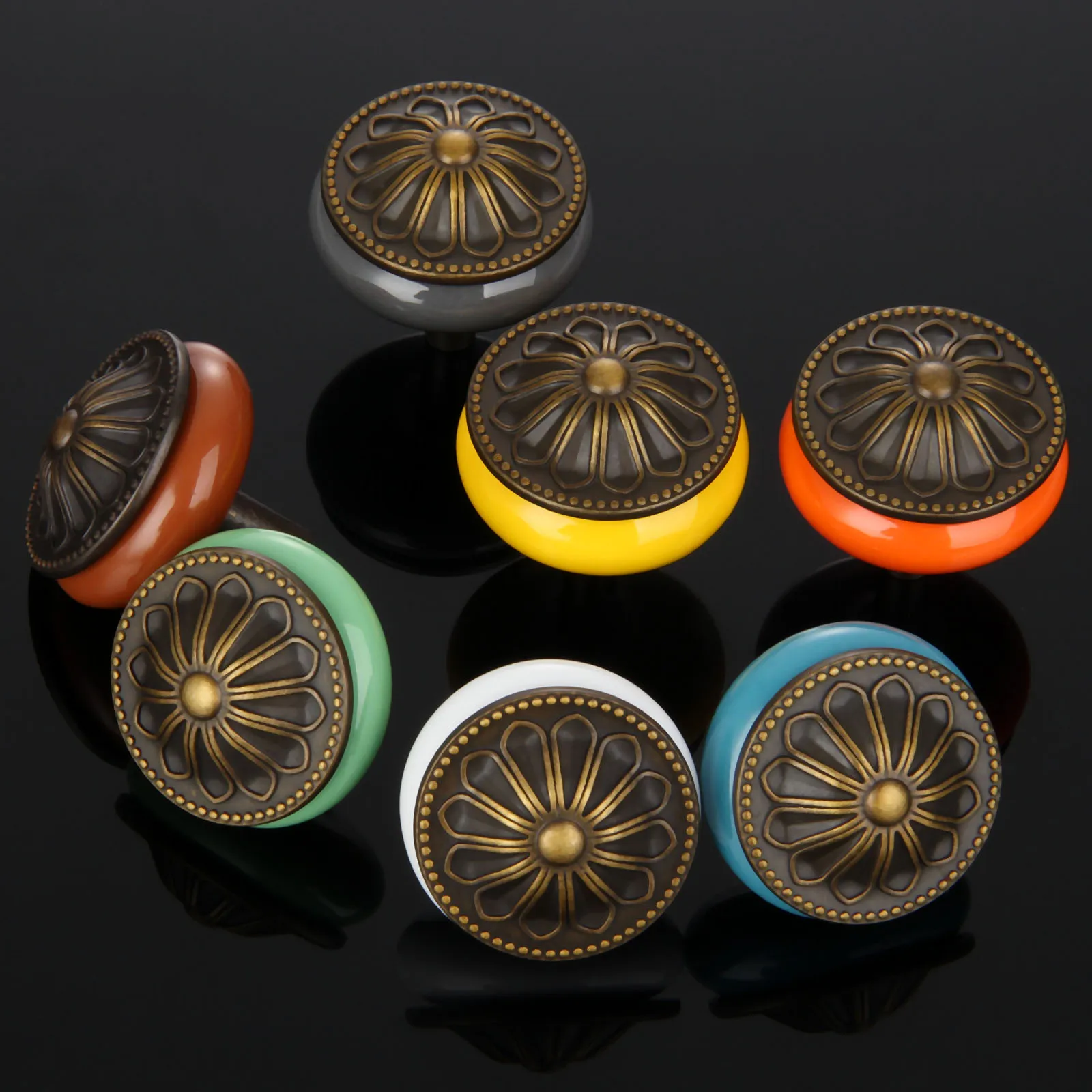 DRELD 1PC Home Furniture Handles Modern Ceramic Cabinet Knobs and Handles Door Knob Cupboard Drawer Kitchen Bookcase Pull Handle