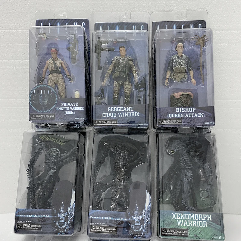 NECA Alien Figure Snake Warrior Scorpion Mantis Gorilla Queen Face Sewer Sergeant Aliens Xenomorph Figure Stalker Predator Toy