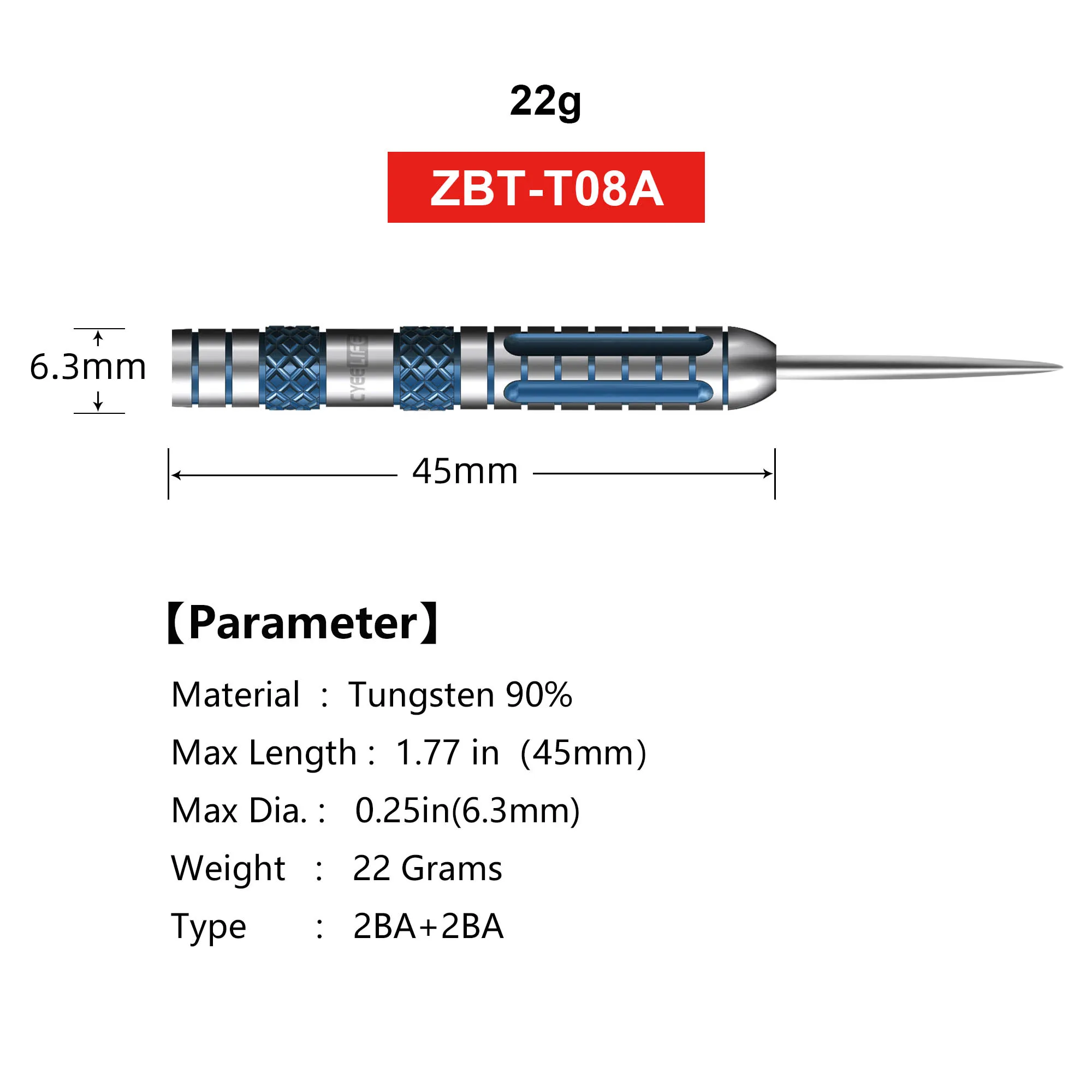 CyeeLife 22g Gramm Wolfram 90% Stahl Dart Fässer 3 stücke Für Metall spitze Dartscheibe Keine Zubehör