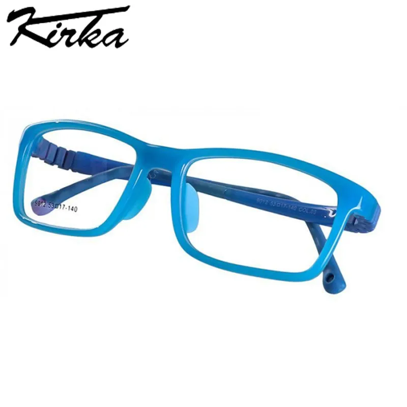 Kirka Unisex TR90 Glasses Frames Students Eyeglasses Soft Flexible Myopia/Reading Optical Boys Girls Square Eyewear Frame 9012