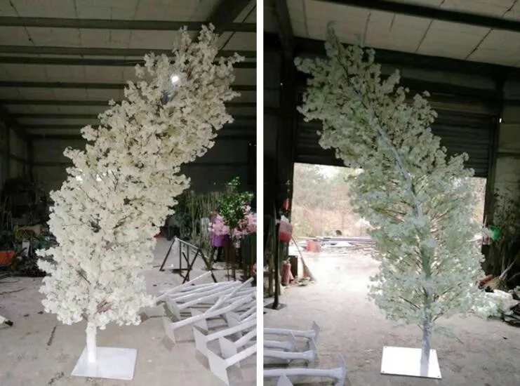 tall white decorative cherry blossom trees for indoor wedding