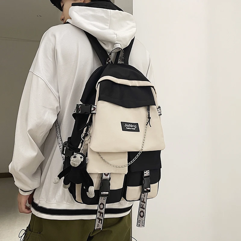 Backpack Male Harajuku Ulzzang High School student Backpack Female 2021 large capacity junior high school backpack