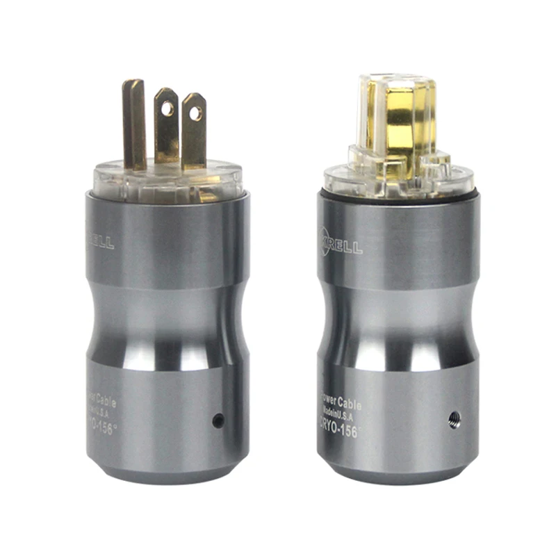 

Free shipping one pair Rhodium plated Transparent Krell US version Hifi audio power AC plug extension adapter