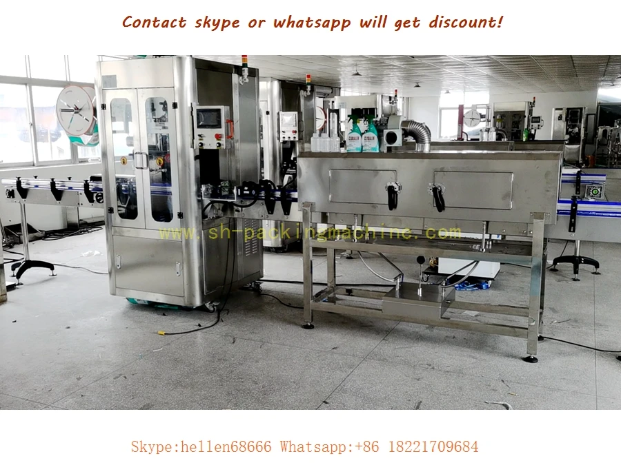 sleeve labeling machine,with steam tunnel,bottle sleeve labeling machine,with plastic film shrink labeling line