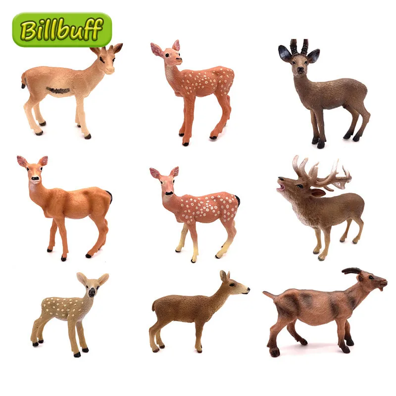 Simulation PVC Camel Poitou Donkey Alpaca Vicugna Reindeer Elk Sika Deer Action Figures Dolls Educational toys for children Gift