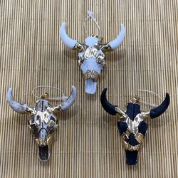 Resin Pendant Animal Bull Head Shape Fashion Necklace Pendant Used for DIY Jewelry Making Necklace Bracelet Accessories 1pcs