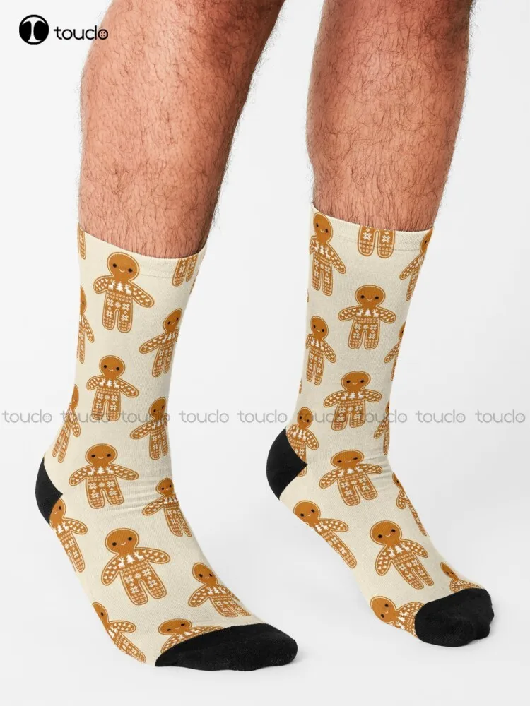 Sweater Pattern Gingerbread Cookie Socks Unning Socks Women Unisex Adult Teen Youth Socks Personalized Custom 360° Digital Print