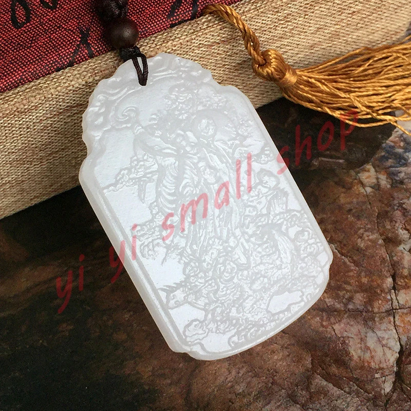 Taoist Relief Statue of the nine, Xuannv, White Jade Pendant, Taoist Magic Tools, Handicrafts